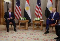 من لقاء الرئيس المصري عبد الفتاح السيسي ونظيره الأمريكي جو بايدن على هامش قمة جدة