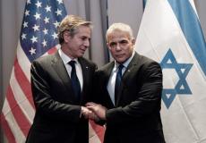 وزير الخارجية الأميركية أنتوني بلينكن  مع رئيس الوزراء الإسرائيلي يائير لابيد - ارشيف