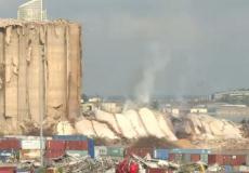 انهيار من صوامع مرفأ بيروت.