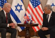 الرئيس الامريكي جو بايدن مع رئيس الوزراء الاسرائيلي يائير لابيد - ارشيف