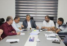 جانب من اجتماع شركة الكهرباء وبلدية غزة