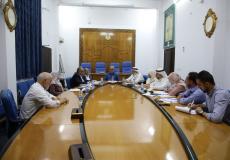 جانب من جلسة استماع عقدها المجلس التشريعي بغزة لمناقشة مشاريع الإعمار