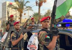 مسير عسكري للأجهزة الشرطية والأمنية بغزة دعماً وإسناداً للضفة