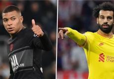 النجم المصري محمد صلاح والنجم الفرنسي كيليان مبابي