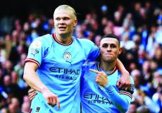 هالاند وفودين يقودون فوز مانشستر سيتي بسداسية على يونايتد