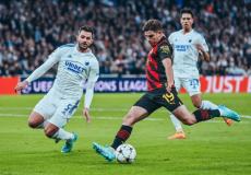 جانب من مباراة كوبنهاجن ضد مانشستر سيتي