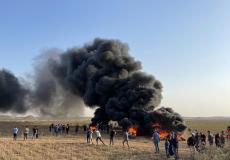 مواجهات مع الاحتلال على حدود غزة تنديداً بجريمة نابلس