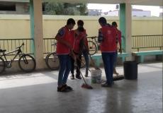 حملة تنظيف لمرافق مدرسة مهدية الشوا الثانوية شمال قطاع غزة
