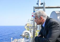 يائير لابيد في حقل كاريش البحري