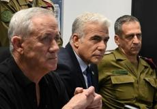 رئيس الوزراء الإسرائيلي يائير لابيد ووزير الجيش الاسرائيلي بيتي غانتس