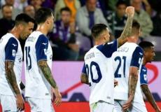 فريق لاتسيو يحتفل بأحد أهدافه (تويتر النادي الرسمي)