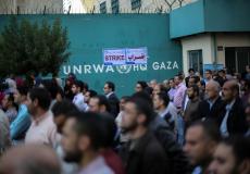 إضراب موظفي الأونروا بغزة - ارشيف