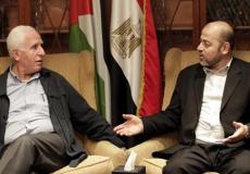 لقاء بين موسى أبو مرزوق وعزام الأحمد