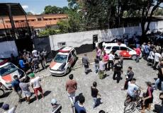 جانب من حادثة إطلاق نار على مدرستين في البرازيل