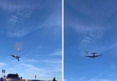 لحظة اصطدام الطائرتين