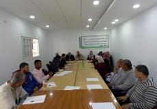 خلال ورشة عمل حول (دستور اتحاد نقابات العمال والانتخابات النقابية) في غزة.