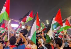 رفع الأعلام الفلسطينية في قطر قبل انطلاق كأس العالم 2022