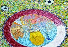لوحة قصة كرة الفنية التي دخلت فيها قطر موسوعة غينيس