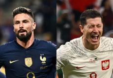 لاعبا منتخبي فرنسا وبولندا وجها لوجه اليوم في كأٍ العالم 2022