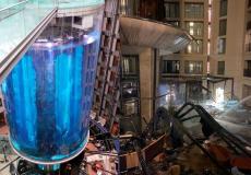 انفجار حوض أسماك ضخم في أحد فنادق ألمانيا