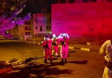 الدفاع المدني والصحة خلال عملهما في بيت ساحور لتخفيف الغاز السام المنتشر