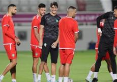 تدريبات لاعبي منتخب المغرب قبل مباراة البرتغال في كأس العالم 2022