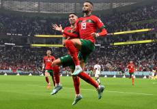 لاعبوا منتخب المغرب بعد فوزهم على نظيرهم البرتغالي
