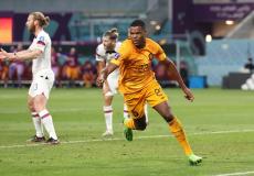 لاعب هولندا يحتفل بتسجيل هدف في كأس العالم 2022