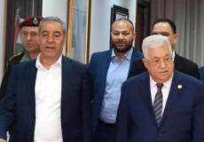 أمين سر اللجنة التنفيذية حسين الشيخ مع الرئيس الفلسطيني محمود عباس