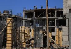 عمال بناء في مدينة غزة