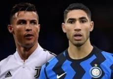 اللاعب المغربي أشرف حكيمي و اللاعب البرتغالي كريستيانو رونالدو