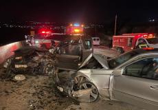 صورة من حادث التصادم شرق نابلس