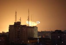قصف غزة الليلة الماضية