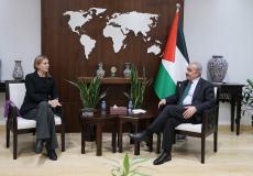 لقاء اشتية مع  المبعوثة النرويجية هيلدا هارالدستاد