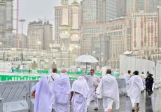 تساقط الأمطار على الحرم المكي