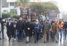 مسير لعمال وآليات اتحاد بلديات قطاع غزة