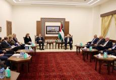 جانب من استقبال الرئيس الفلسطيني محمود عباس لوزير الخارجية أنتوني بلينكن في رام الله