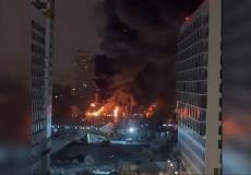 حريق بالقرب من معهد البحث العلمي في موسكو