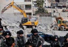 صورة أرشيفية توضح هدم الاحتلال لمنازل فلسطينيين