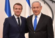 نتنياهو رئيس الوزراء الإسرائيلي مع ماكرون الرئيس الفرنسي