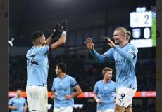 لاعبو مانشستر سيتي خلال المباراة