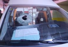 سيارة اسعاف مستشفي جنين الحكومة بعد هجوم المستوطنين