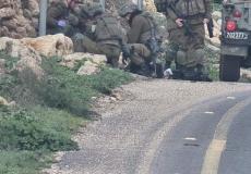 من مكان استشهاد شاب فلسطيني