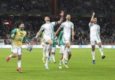 فرحة لاعبي منتخب الجزائر بالتأهل الى نهائي الشان 2023