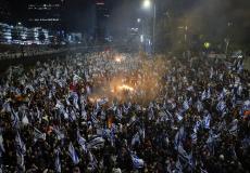 من المظاهرات والاحتجاجات الحاشدة في إسرائيل.. تصوير: "أ ب"