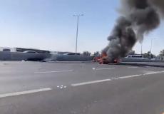 من مكان حادثة تحطم طائرة في النقب