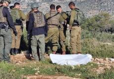 من مكان استشهاد فلسطيني قرب قلقيلية