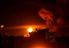 من القصف الإسرائيلي على غزة الليلة