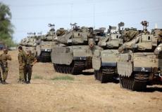 آليات عسكرية قرب حدود غزة - ارشيف