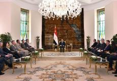 الرئيس المصري عبد الفتاح السيسي خلال استقبال الوفد الأمريكي